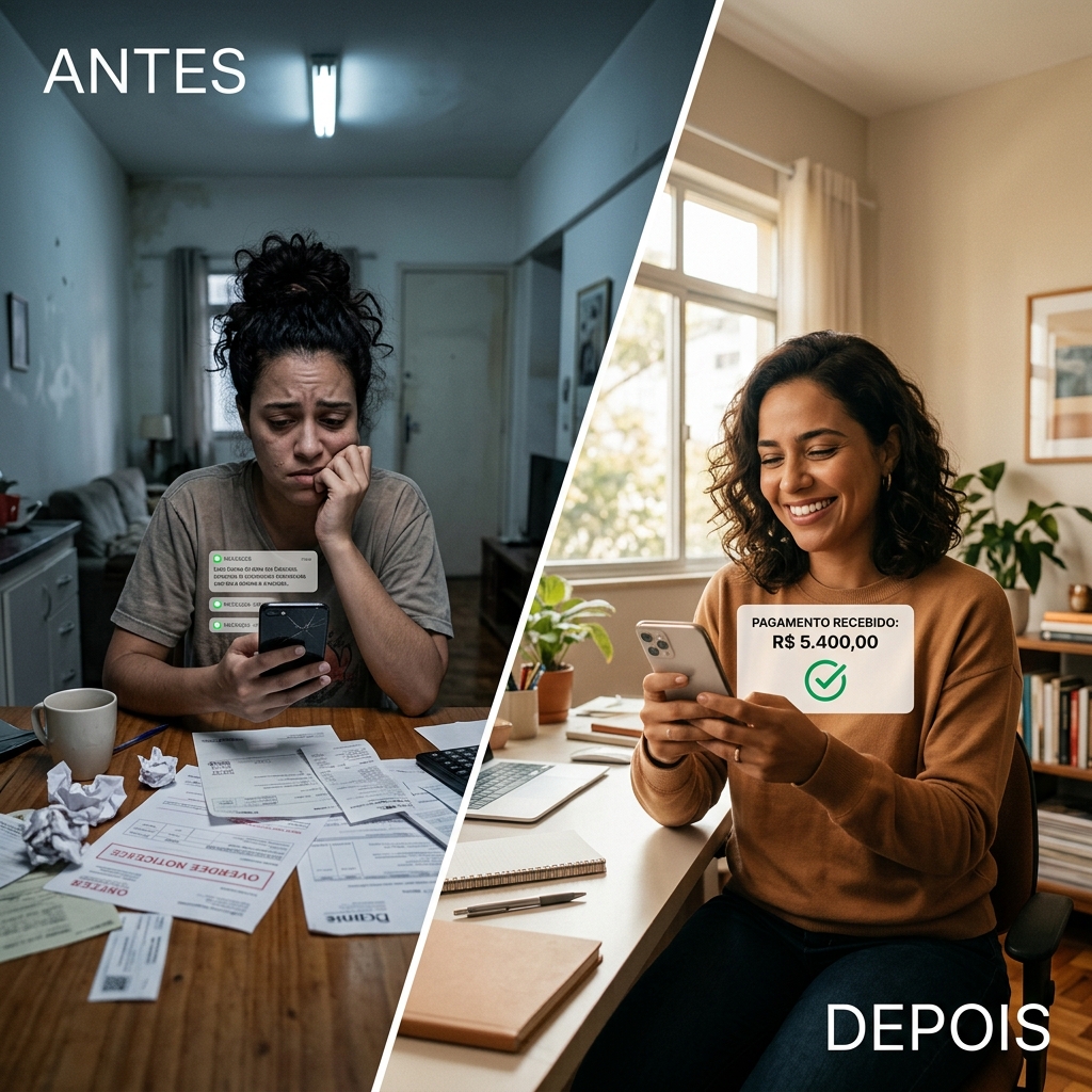 Antes e depois — da angústia financeira à liberdade como UGC Creator